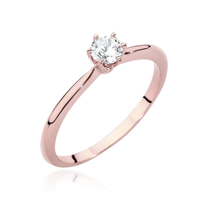 W553 Diamantový prsteň 0,40ct ružové zlato Au 585/1000 2