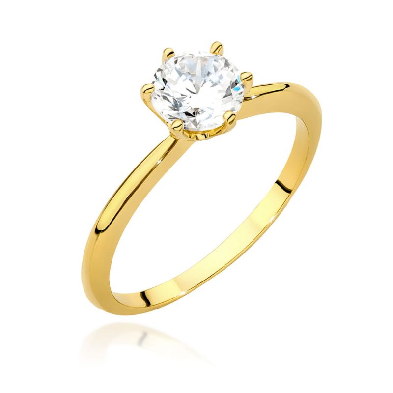 W553 Diamantový prsteň 1,00ct žlté zlato Au 585/1000 2