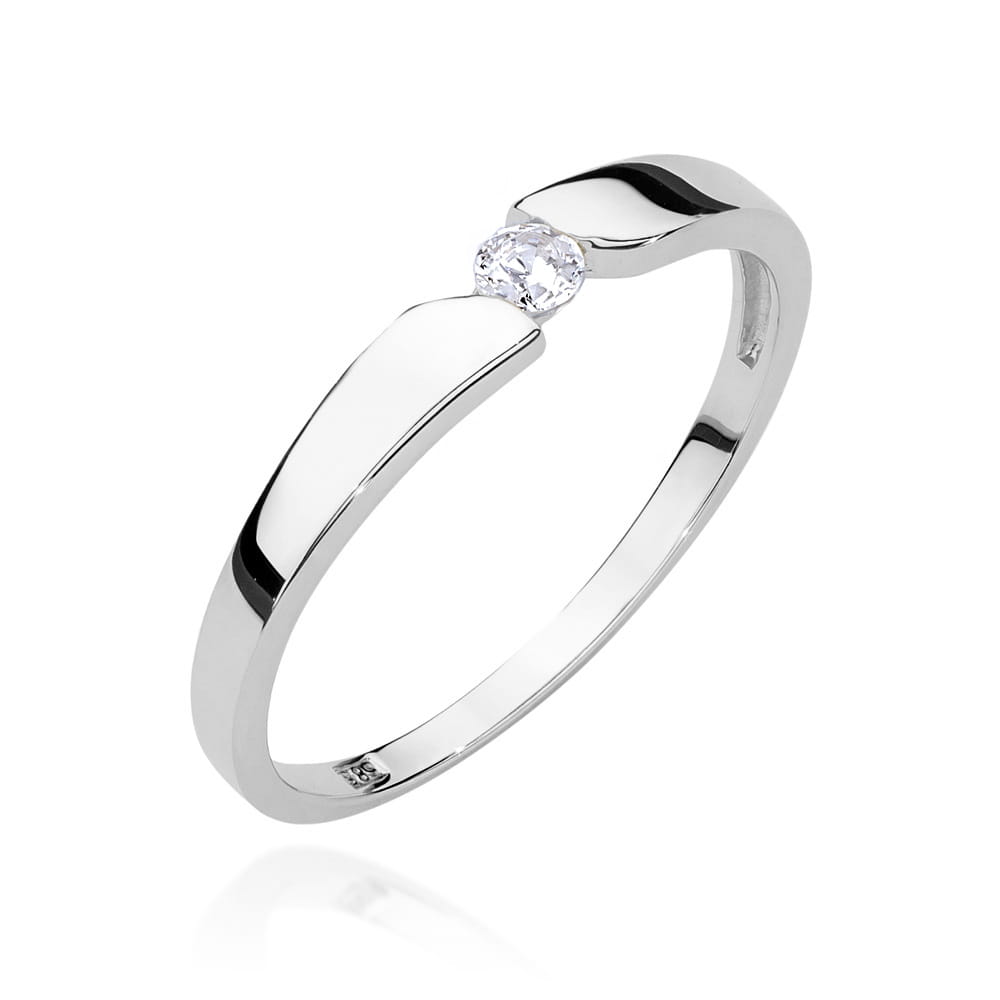 W554 Diamantový prsteň 0,08ct biele zlato Au 585/1000 2