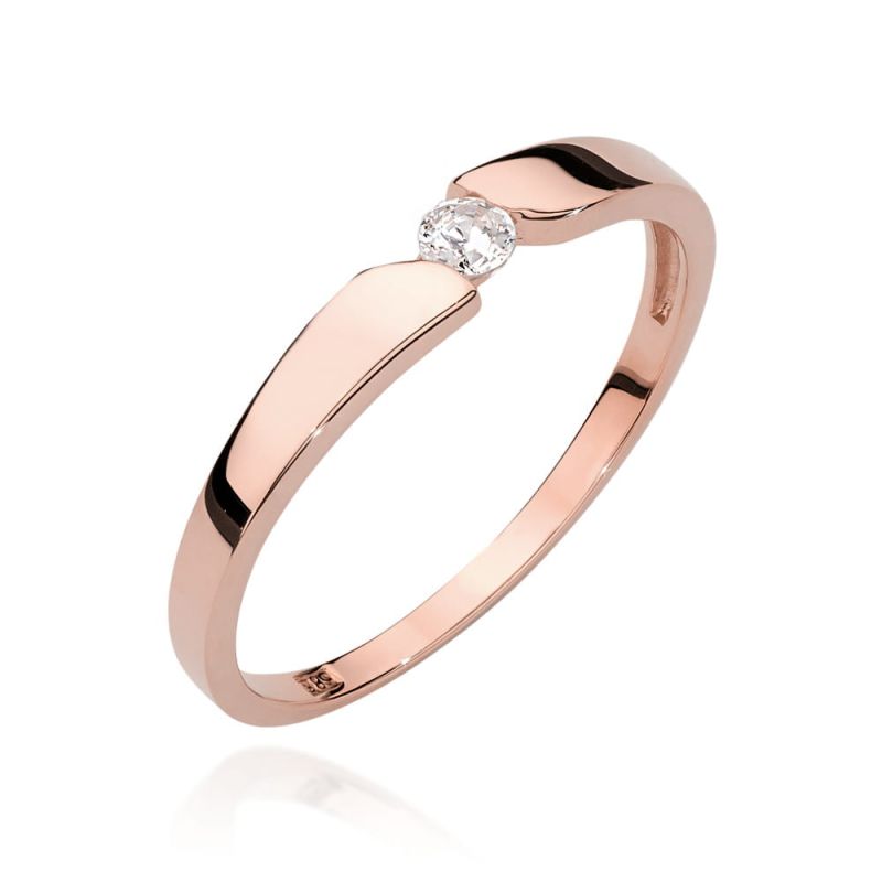 W554 Diamantový prsteň 0,08ct ružové zlato Au 585/1000 2