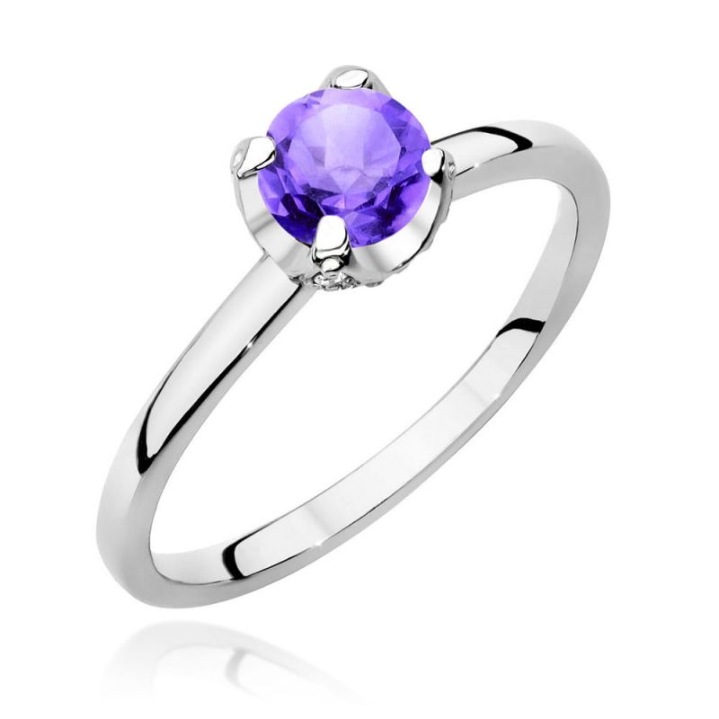W556 Ametystový prsteň 0,50ct biele zlato Au 585/1000 2
