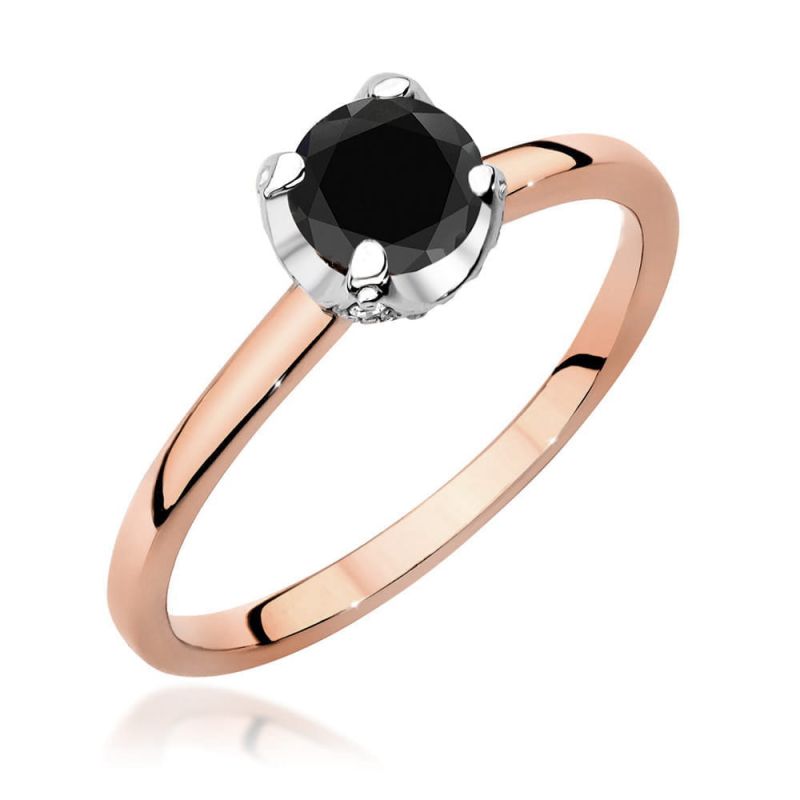 W556 Prsteň Black Diamond 0,50ct ružové zlato Au 585/1000 2