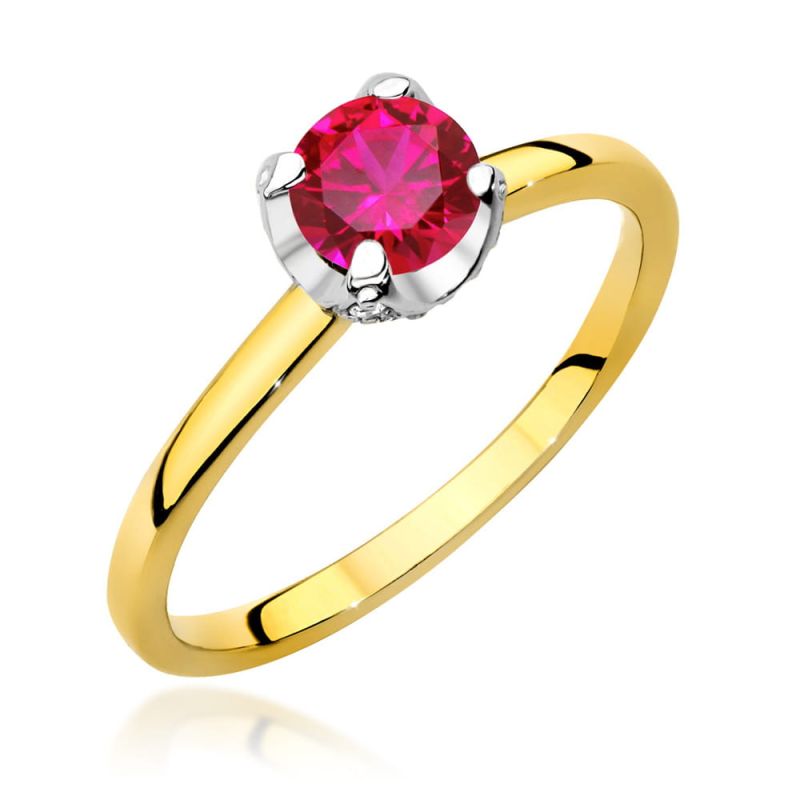 W556 Ruby prsteň 0,60ct žlté zlato Au 585/1000 2