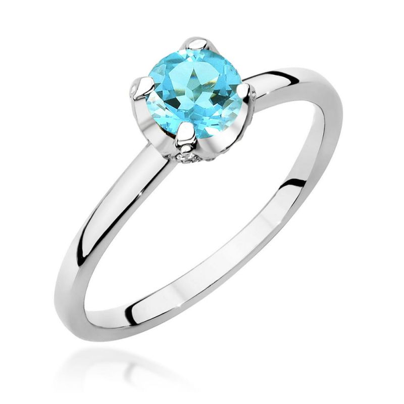 W556 Topaz prsteň 0,50ct biele zlato Au 585/1000 2