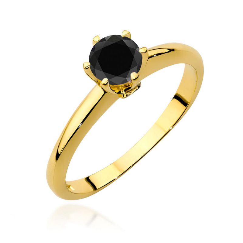 W557 Prsteň Black Diamond 0,50ct žlté zlato Au 585/1000 2