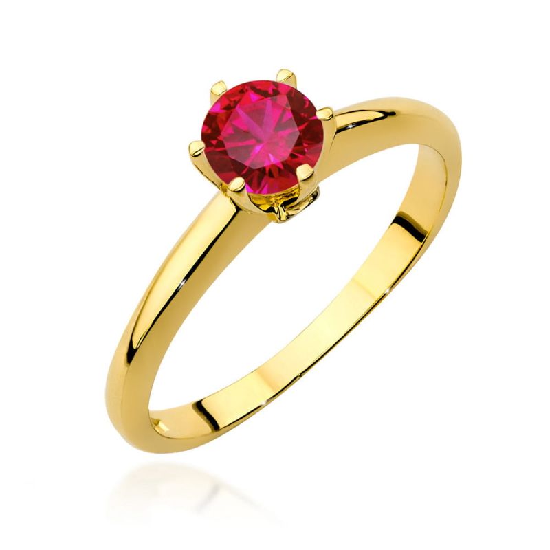 W557 Ruby prsteň 0,60ct žlté zlato Au 585/1000 2