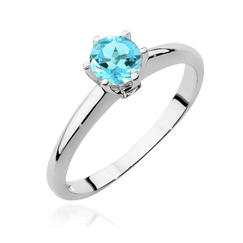 W557 Topaz prsteň 0,50ct biele zlato Au 585/1000 2