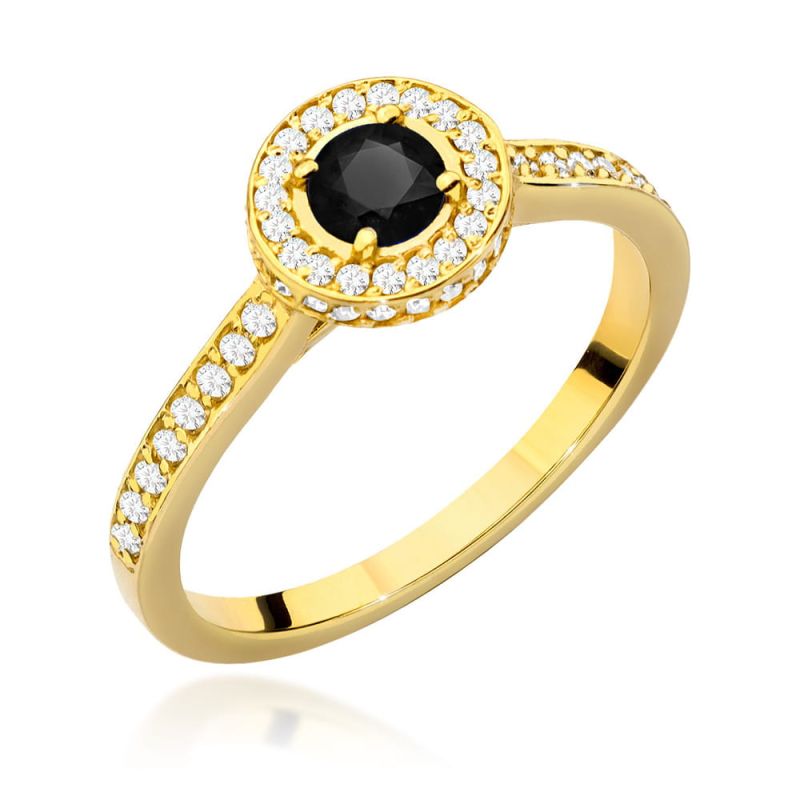W559 Prsteň Black Diamond 0,30ct žlté zlato Au 585/1000 2