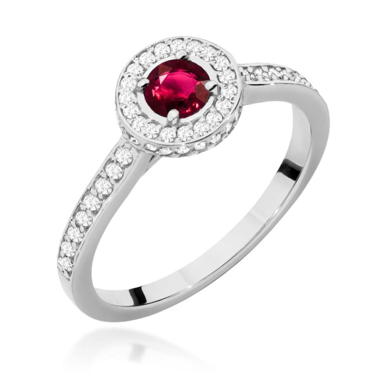W559 Ruby prsteň 0,35ct biele zlato Au 585/1000 2
