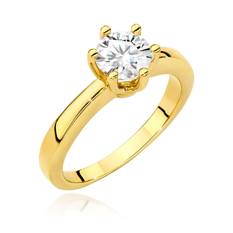 W563 Diamantový prsteň 0,70ct žlté zlato Au 585/1000 2