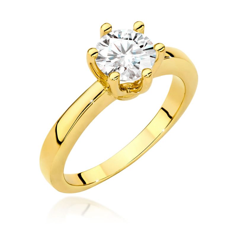 W563 Diamantový prsteň 1,00ct žlté zlato Au 585/1000 2