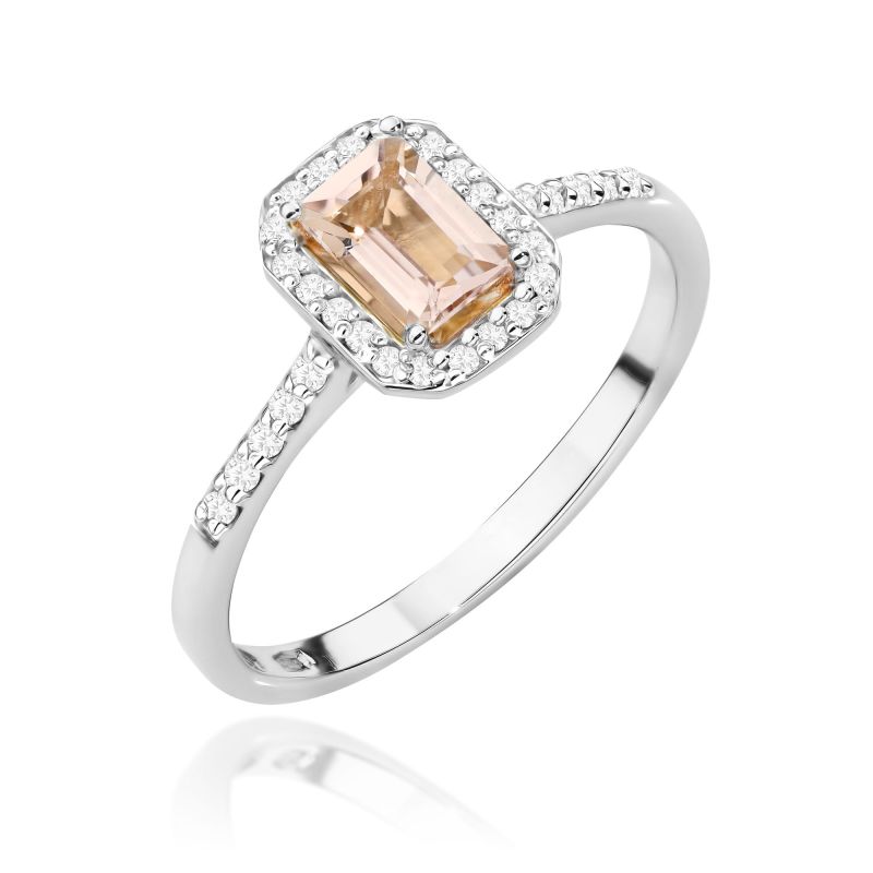 W575 Morganit prsteň 0,60ct biele zlato Au 585/1000 2