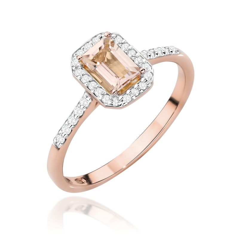 W575 Morganit prsteň 0,60ct ružové zlato Au 585/1000 2