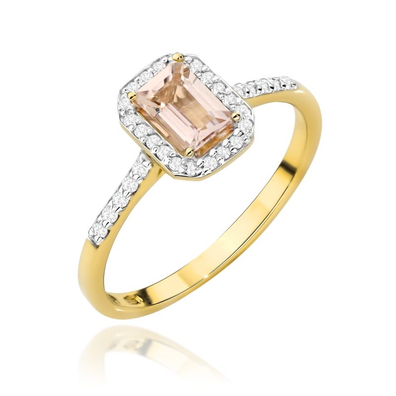 W575 Morganit prsteň 0,60ct žlté zlato Au 585/1000 2