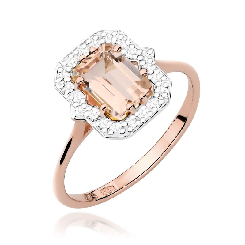 W576 Morganit prsteň 1.00ct ružové zlato Au 585/1000 2