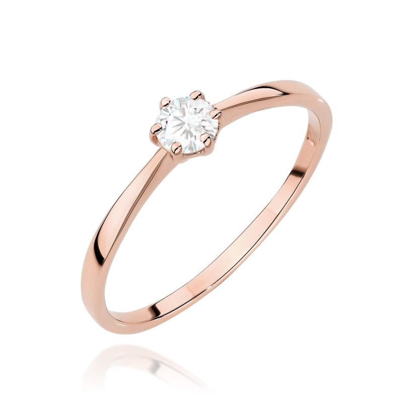 W579 Diamantový prsteň 0,20ct ružové zlato Au 585/1000 2