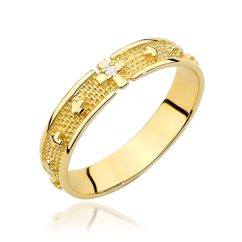W580 Diamantový prsteň 0.0086ct žlté zlato Au 585/1000 2