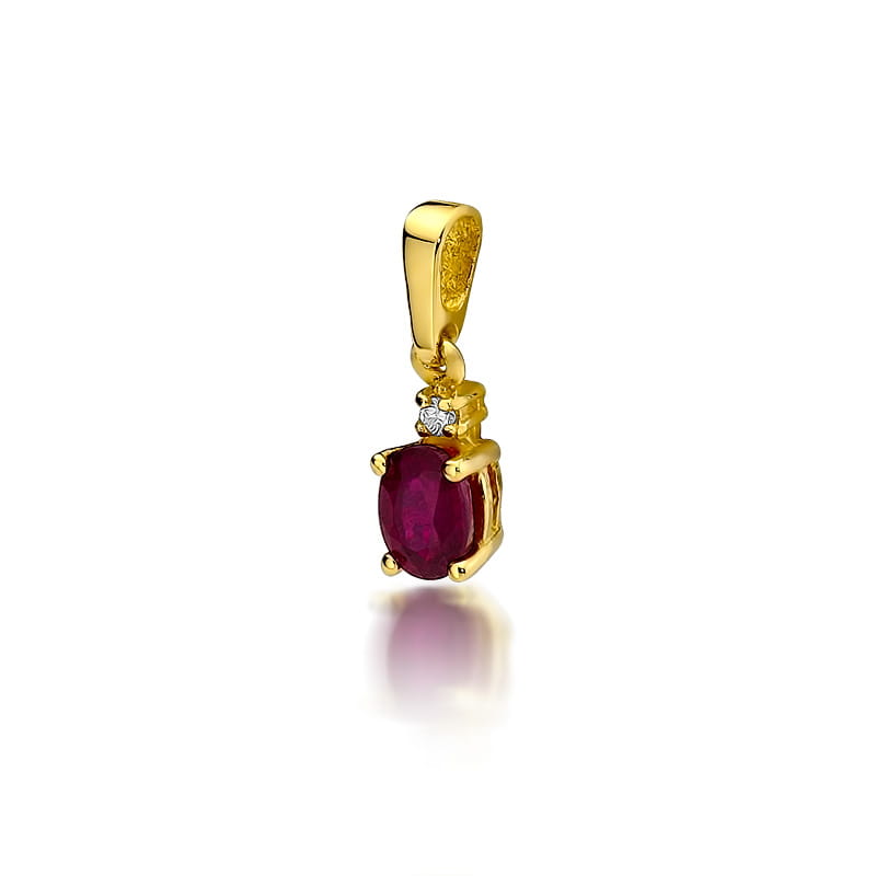 Z001 Ruby prívesok 0.60ct žlté zlato Au 585/1000 2