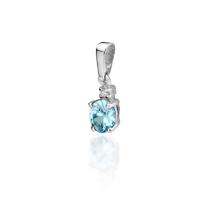 Z001 Topaz prívesok 0,50ct biele zlato Au 585/1000 2