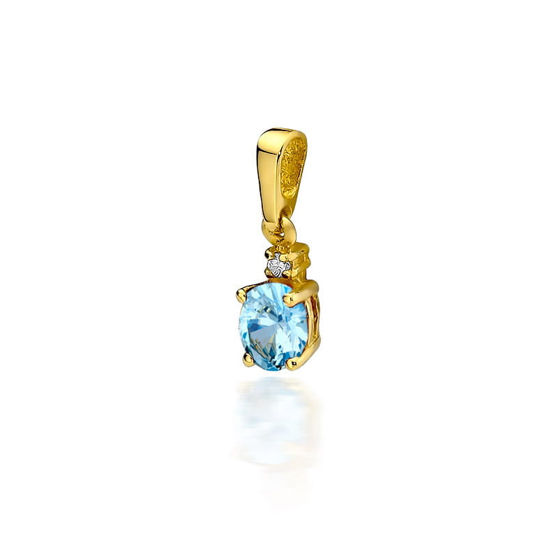 Z001 Topaz prívesok 0,50ct žlté zlato Au 585/1000 2