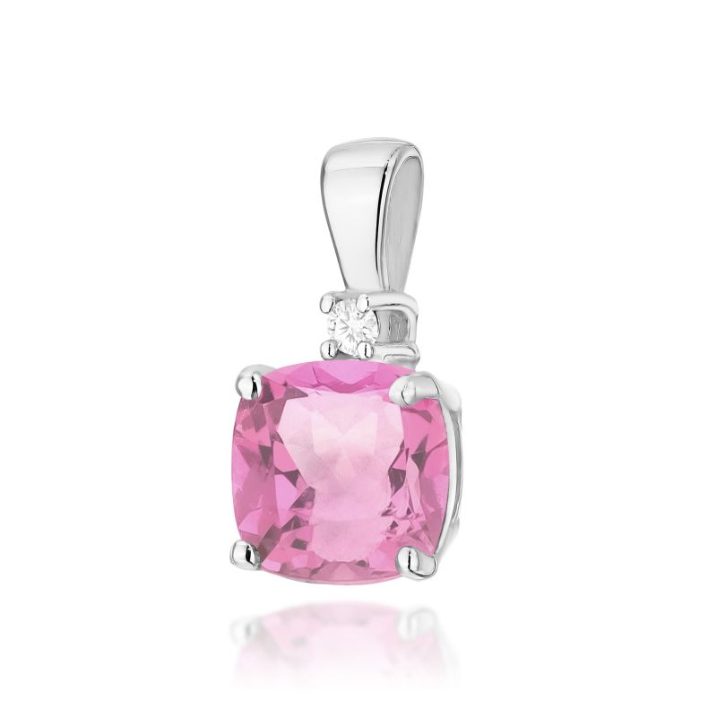 Z003 Ružový Topaz prívesok 1.10ct biele zlato Au 585/1000 2