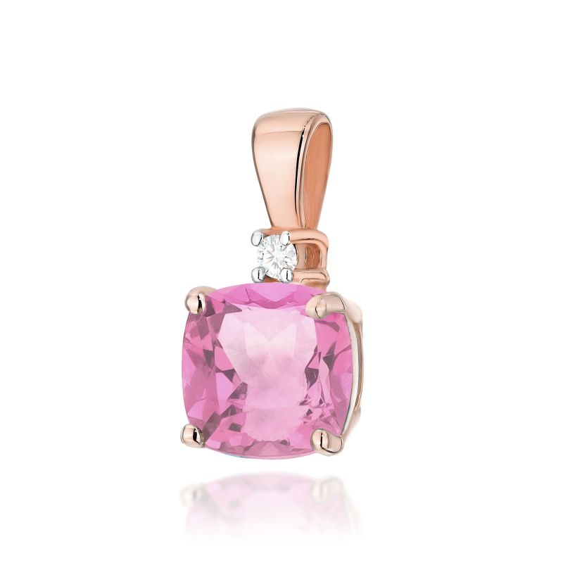 Z003 Ružový Topaz prívesok 1.10ct ružové zlato Au 585/1000 2