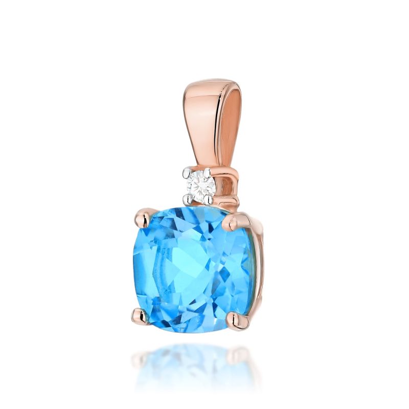 Z003 Topaz prívesok 1.10ct ružové zlato Au 585/1000 2