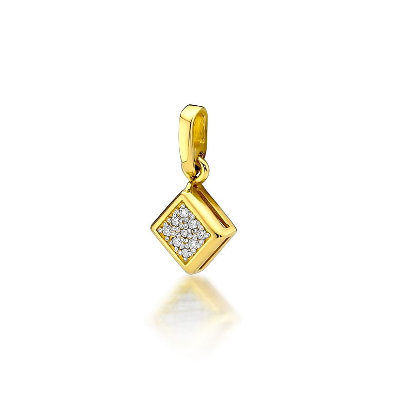 Z036 prívesok s diamantmi, žlté zlato Au 585/1000 2