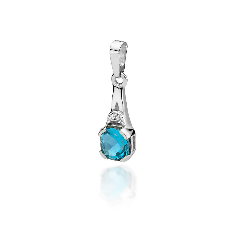 Z040 Topaz prívesok 1.10ct biele zlato Au 585/1000 2