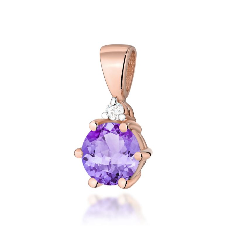 Z076 Ametyst prívesok 0.50ct ružové zlato Au 585/1000 2