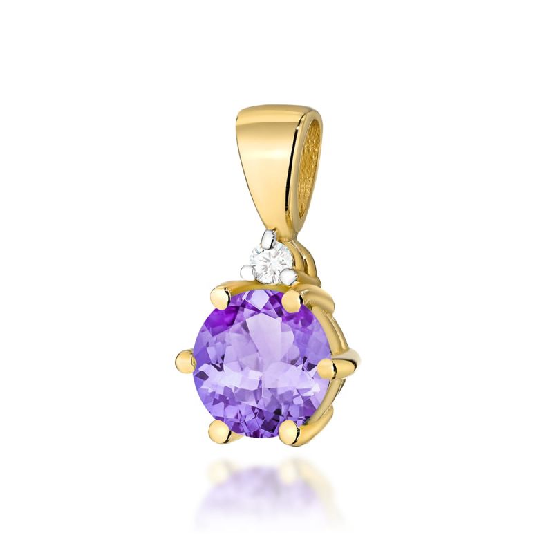 Z076 Ametyst prívesok 0.50ct žlté zlato Au 585/1000 2