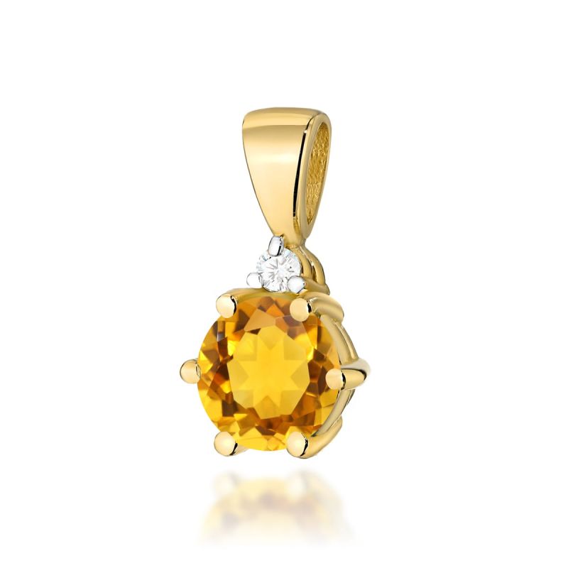 Z076 Citrínový prívesok 0,50ct žlté zlato Au 585/1000 2