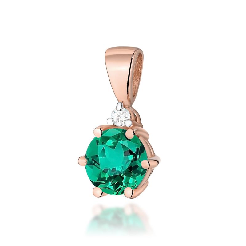 Z076 Smaragdový prívesok 0.50ct ružové zlato Au 585/1000 2