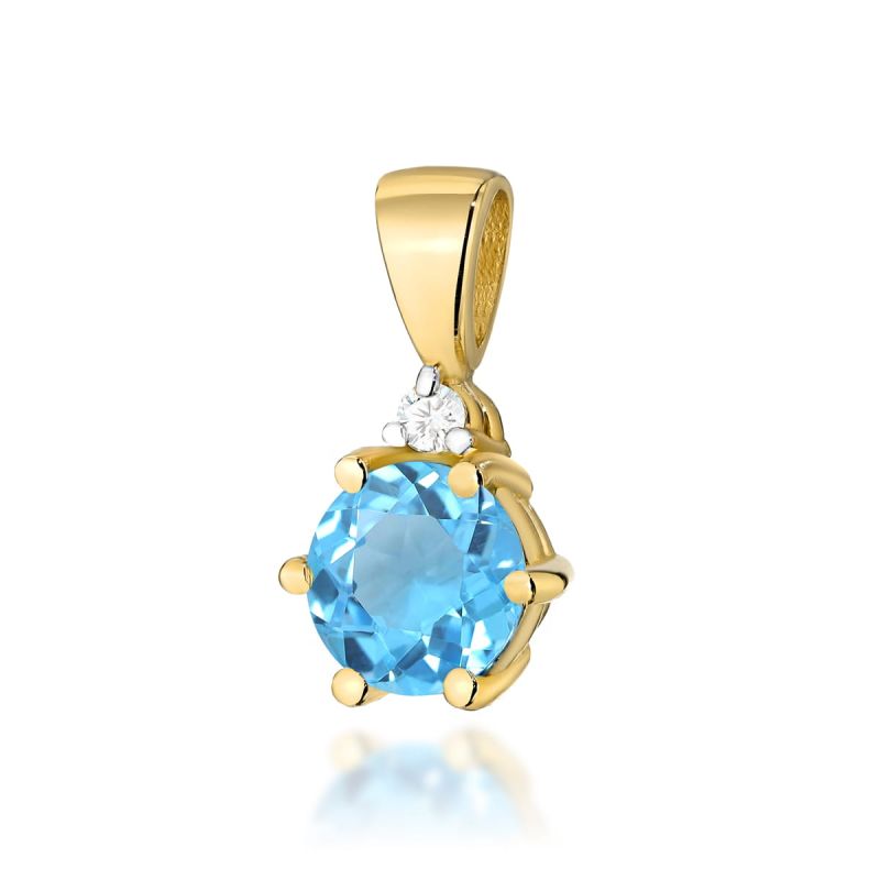 Z076 Topaz prívesok 0,50ct žlté zlato Au 585/1000 2