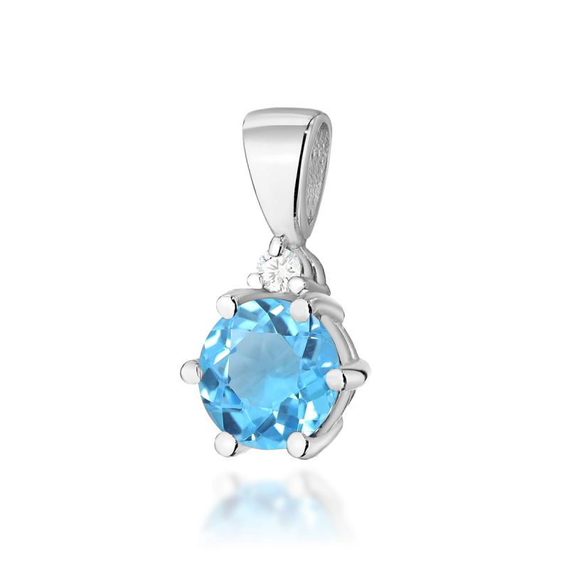 Z076 Topaz prívesok 0.60ct biele zlato Au 585/1000 2