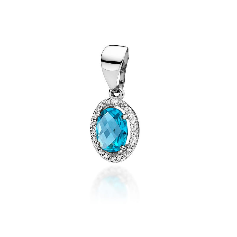 Z080 Topaz prívesok 1.70ct biele zlato Au 585/1000 2