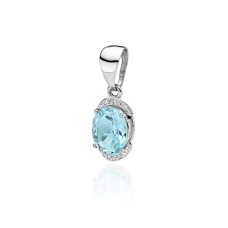 Z150 Topaz prívesok 3.00ct biele zlato Au 585/1000 2