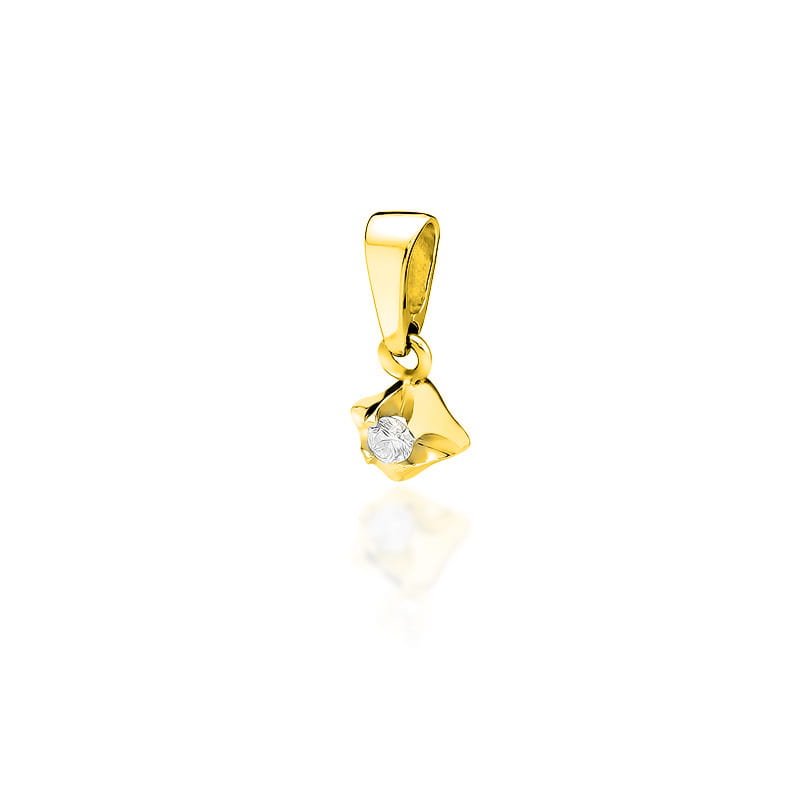 Z155 Diamantový prívesok 0.09ct žlté zlato Au 585/1000 2