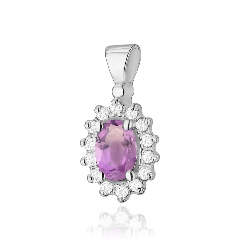 Z182 Ametyst prívesok 0.40ct biele zlato Au 585/1000 2