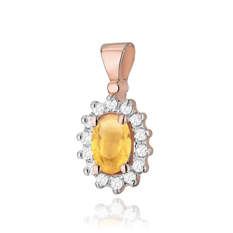 Z182 Citrínový prívesok 0.60ct ružové zlato Au 585/1000 2