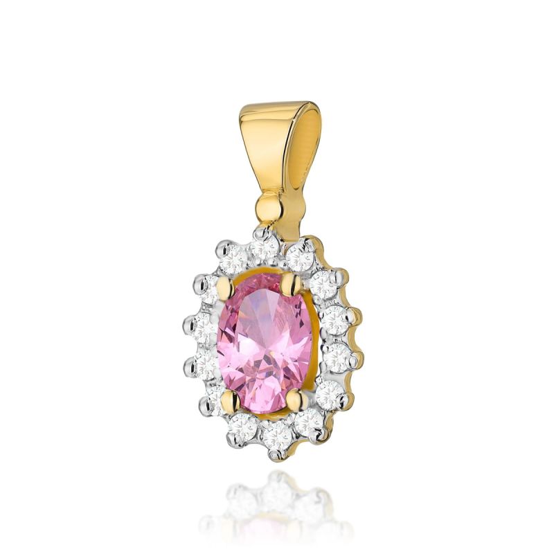 Z182 prívesok Ružový Topaz 0,50ct žlté zlato Au 585/1000 2