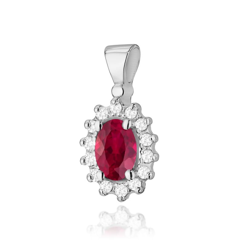 Z182 Ruby prívesok 0.60ct biele zlato Au 585/1000 2