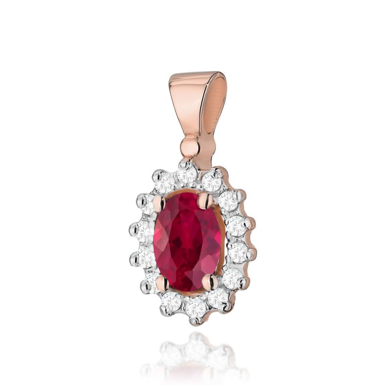 Z182 Ruby prívesok 0.60ct ružové zlato Au 585/1000 2