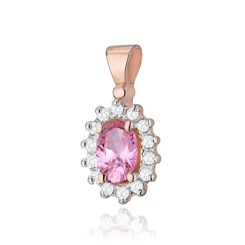 Z182 Ružový Topaz prívesok 0.50ct ružové zlato Au 585/1000 2