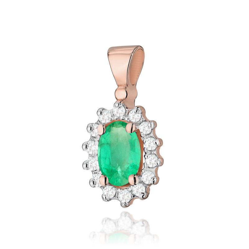 Z182 Smaragdový prívesok 0.40ct ružové zlato Au 585/1000 2