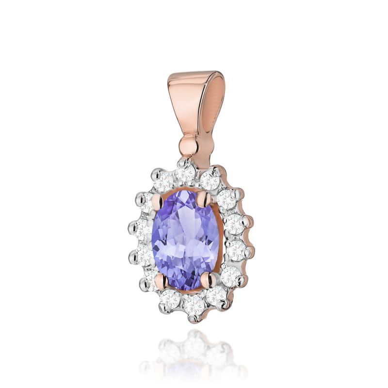 Z182 Tanzanite prívesok 0.40ct ružové zlato Au 585/1000 2