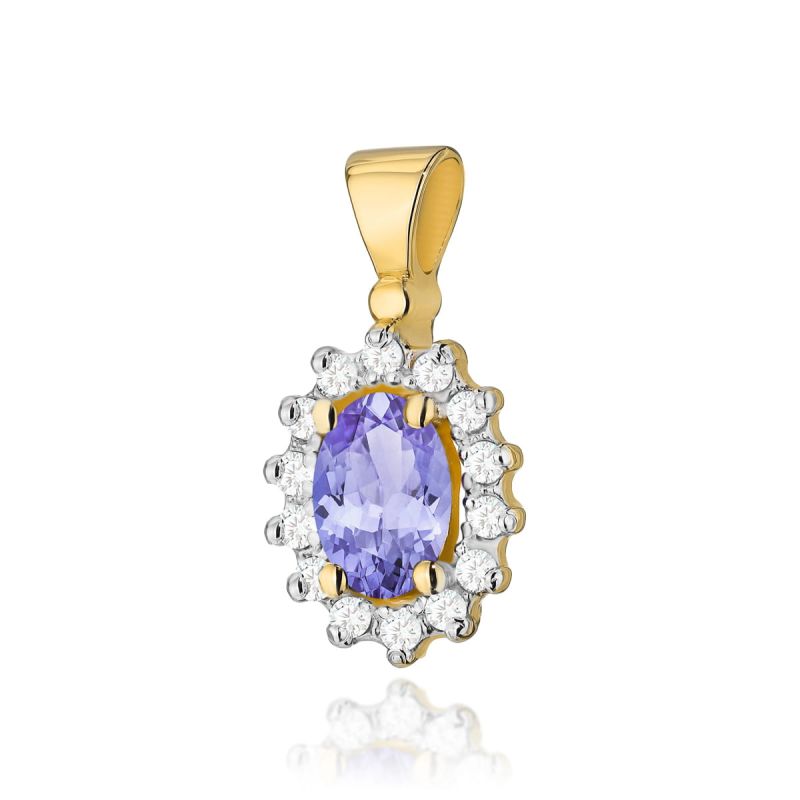Z182 Tanzanite prívesok 0.40ct žlté zlato Au 585/1000 2