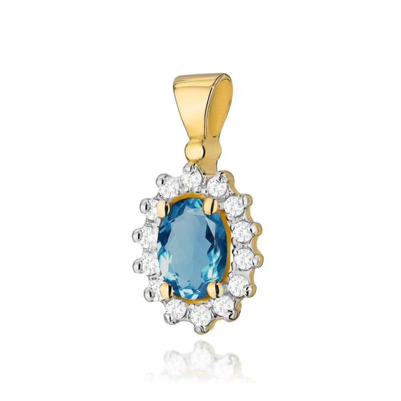 Z182 Topaz London Modrý prívesok 0,50ct žlté zlato Au 585/1000 2