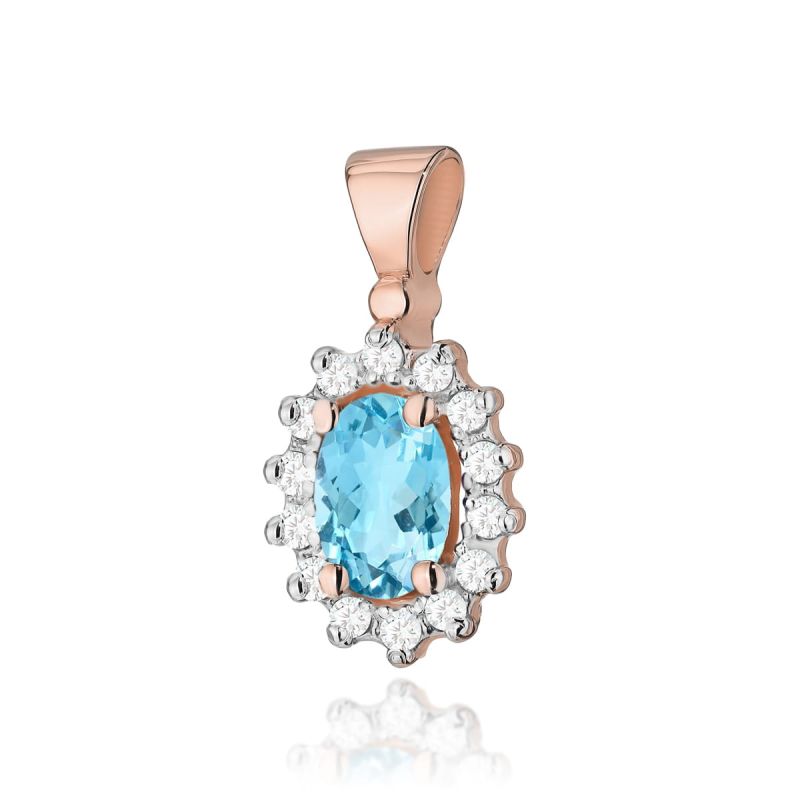 Z182 Topaz prívesok 0.50ct ružové zlato Au 585/1000 2