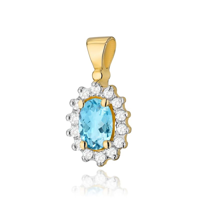 Z182 Topaz prívesok 0,50ct žlté zlato Au 585/1000 2